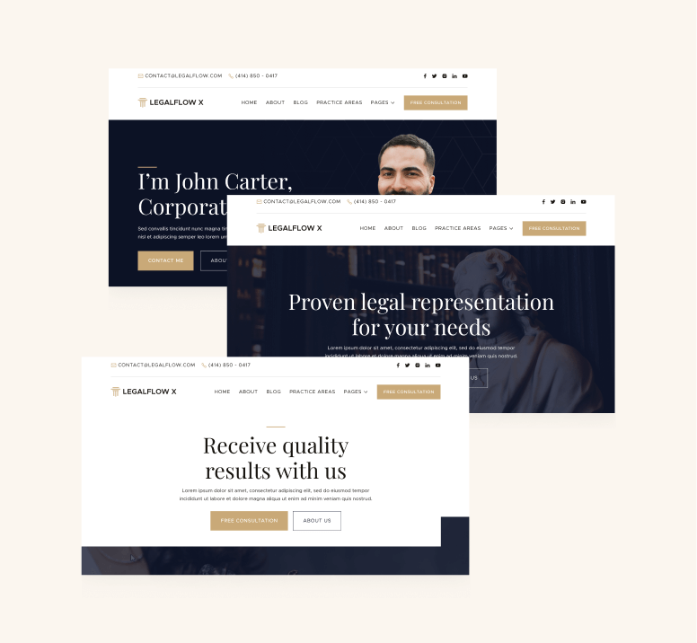 LegalFlow X - Sections Included - Lawyer And Law Firm Webflow Template