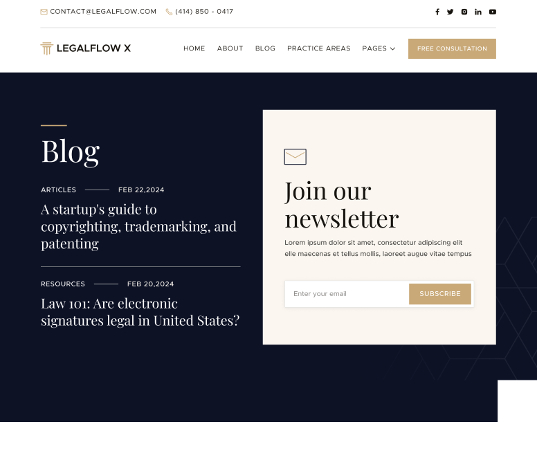 LegalFlow X - Blog V3 Page - Lawyer And Law Firm Webflow Template