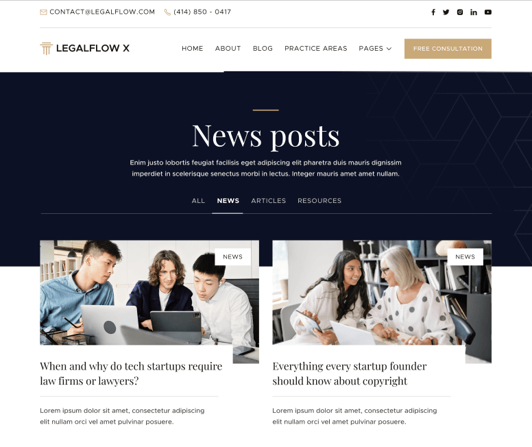 LegalFlow X - Blog Category Page - Lawyer And Law Firm Webflow Template