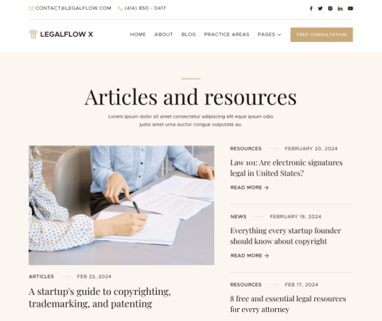 LegalFlow X - Blog V1 Page - Lawyer And Law Firm Webflow Template