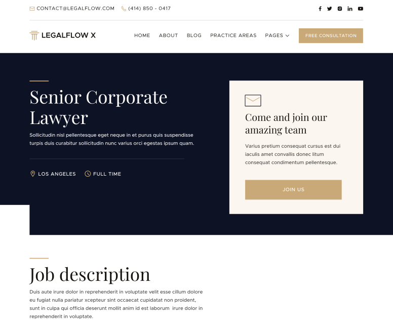 LegalFlow X - Career Single Page - Lawyer And Law Firm Webflow Template