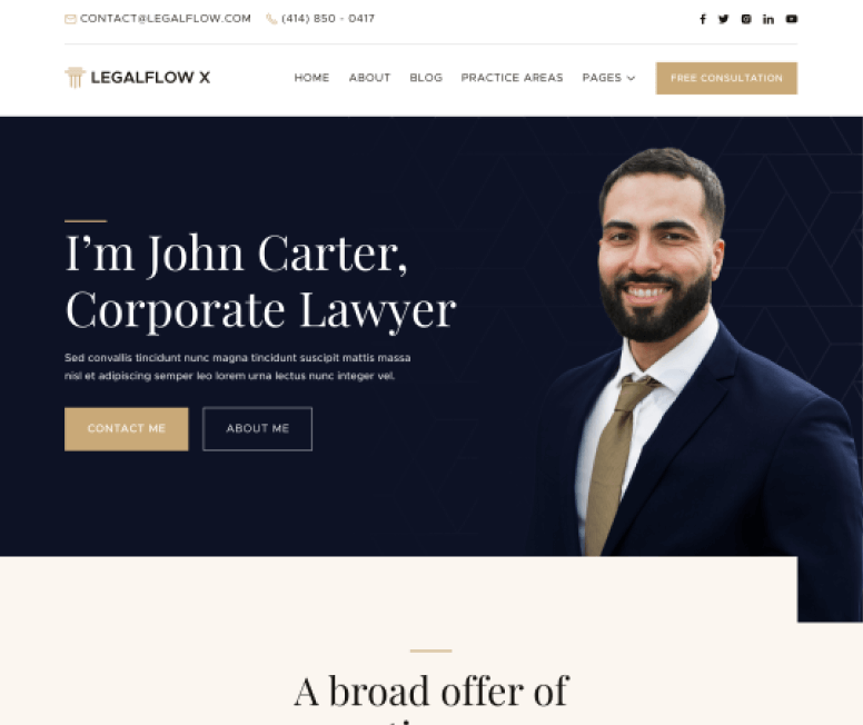 LegalFlow X - Home V1 Page - Lawyer And Law Firm Webflow Template