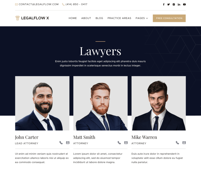 LegalFlow X - Lawyers Page - Lawyer And Law Firm Webflow Template