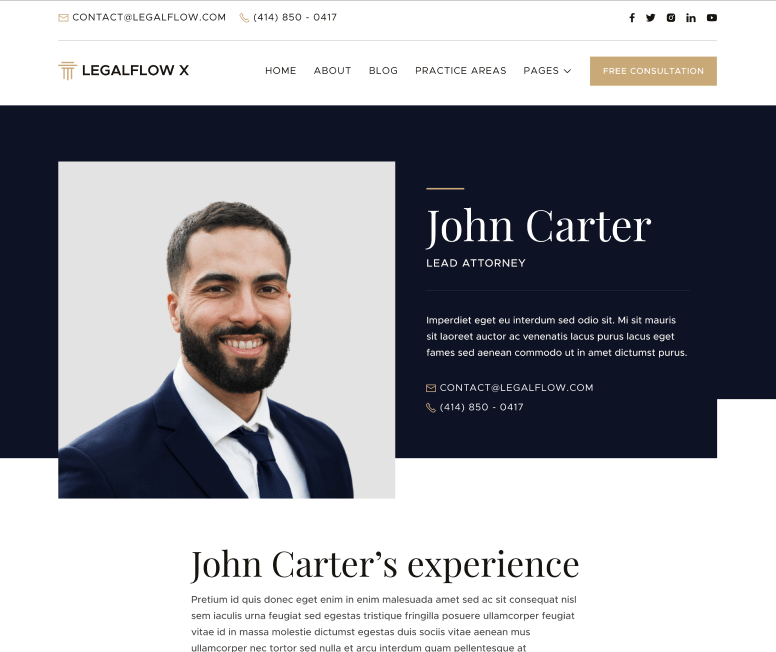 LegalFlow X - Lawyer Single Page - Lawyer And Law Firm Webflow Template