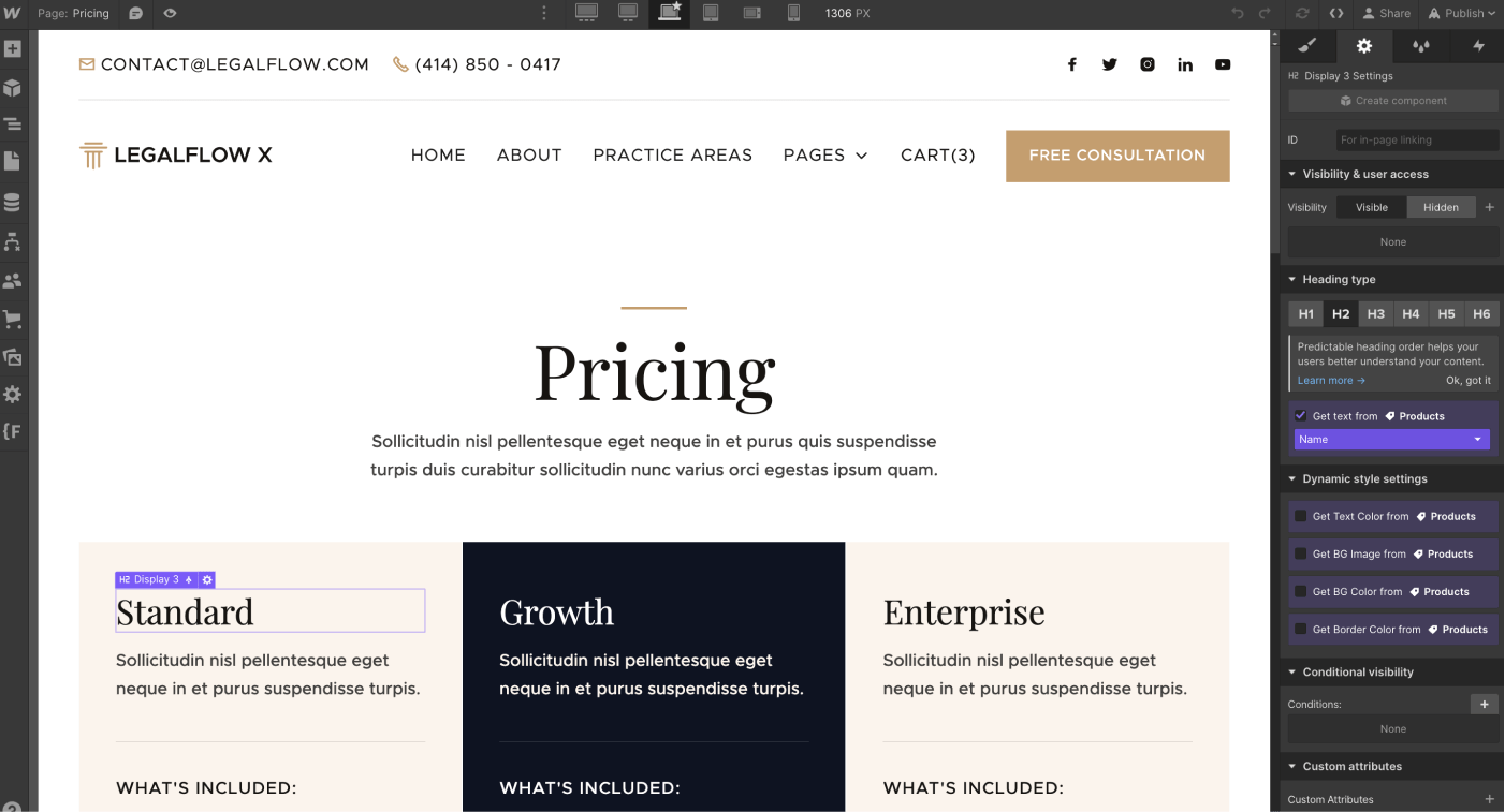 Ecommerce Content - LegalFlow X Webflow Template