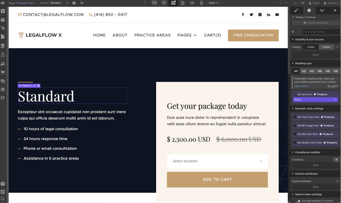 Ecommerce Page - LegalFlow X Webflow Template