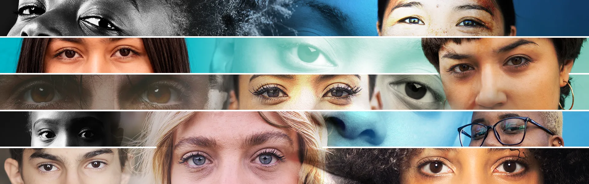 A collage of faces of survivors from every walk of life