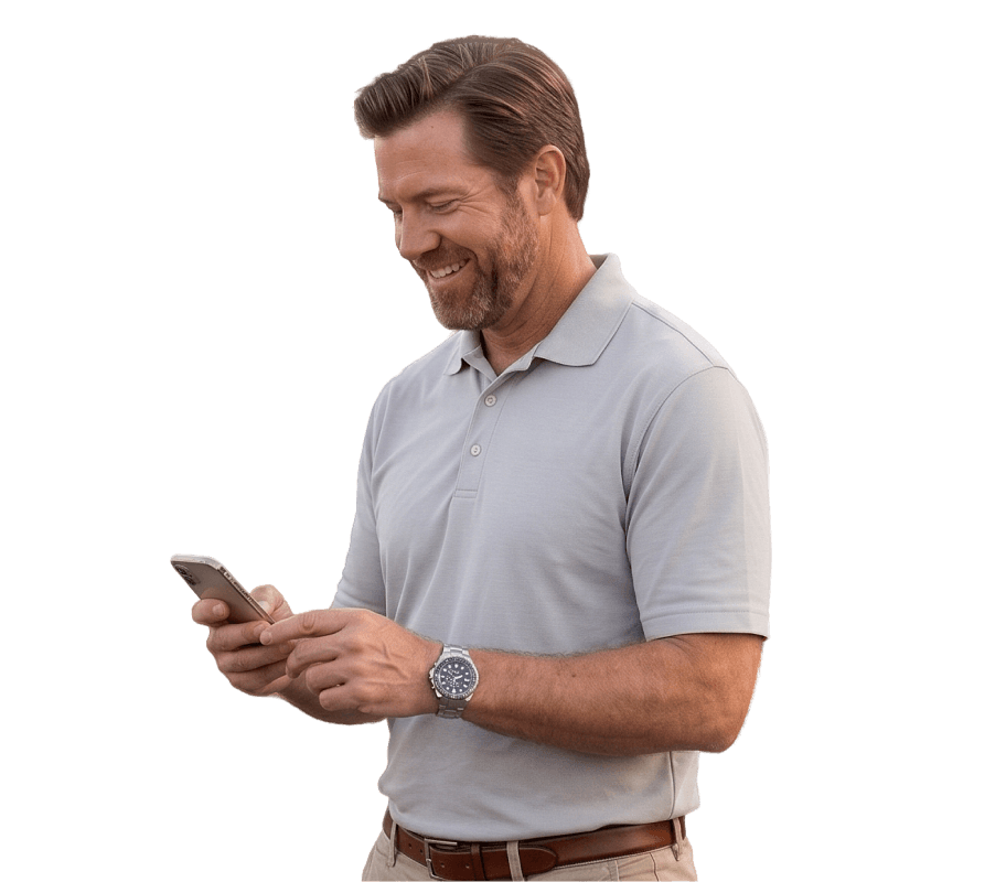 Dealership salesman receiving a lead on phone