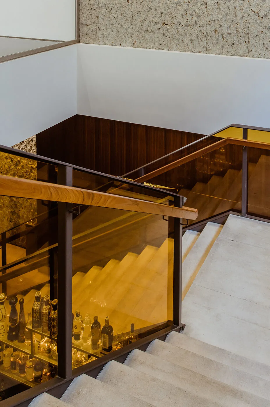 Staircase entrance leading into the restaurant