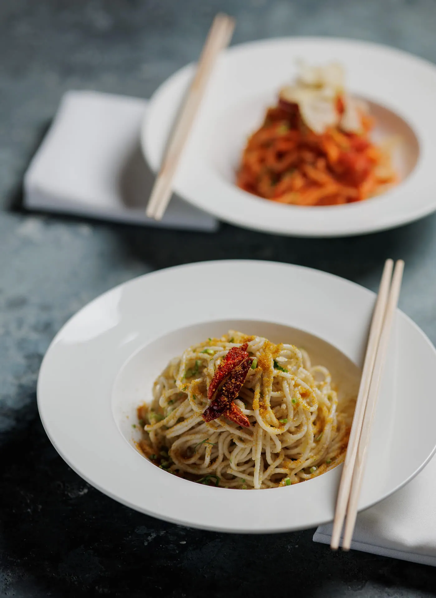 Spicy Tomato Shrimp Pasta and Surimi Bottarga