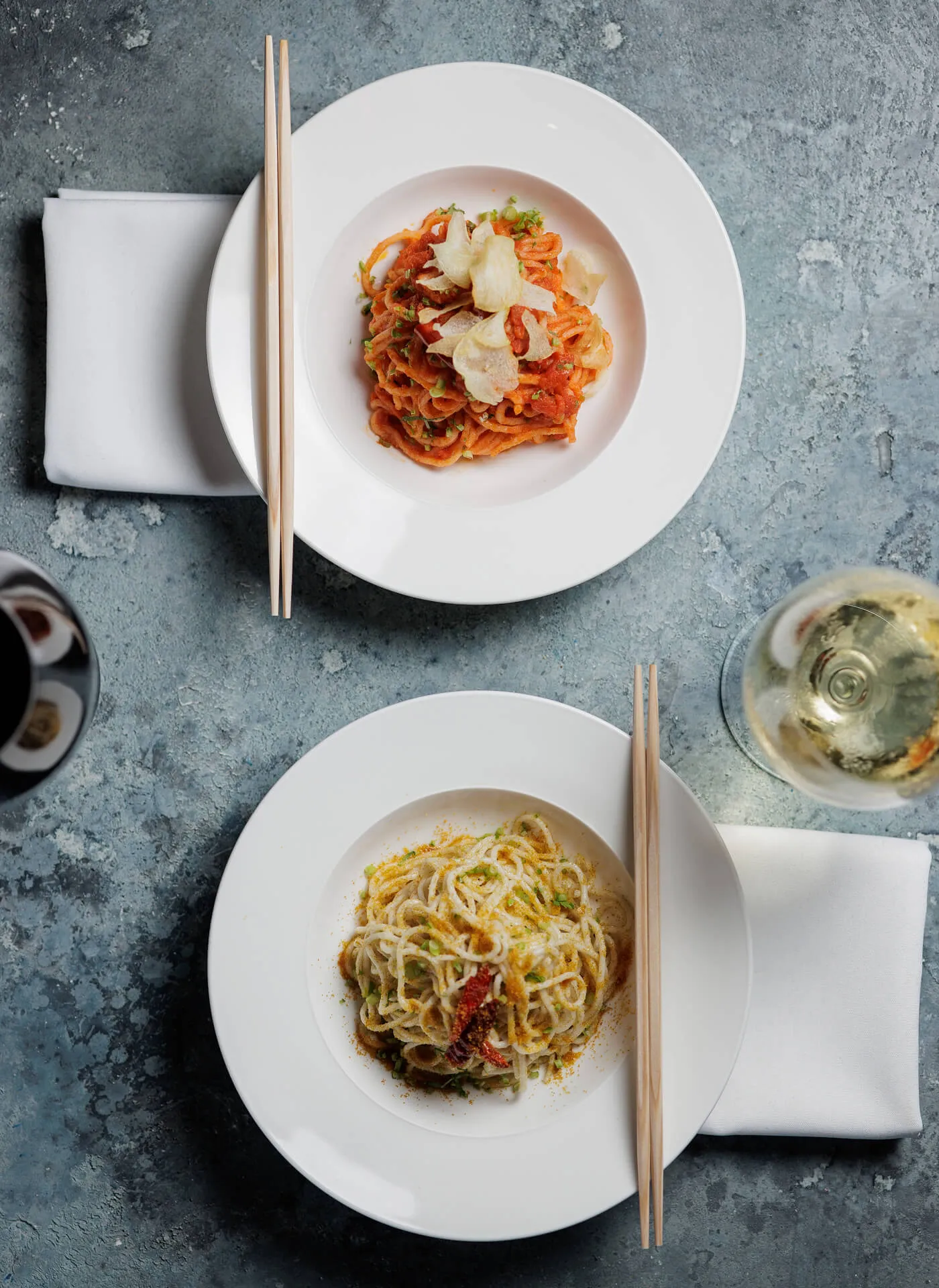 Spicy Tomato Shrimp Pasta and Surimi Bottarga