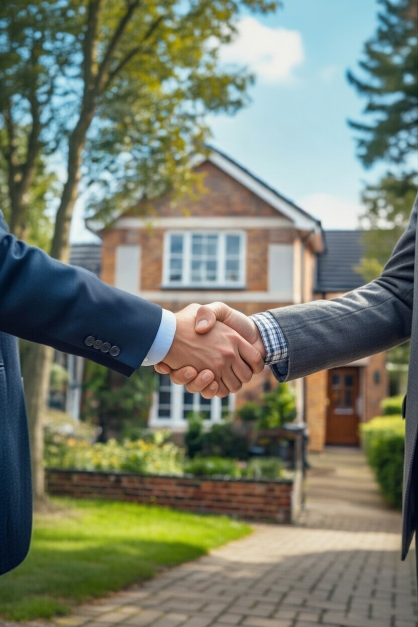 image of a new homeowner receiving keys from a real estate agent