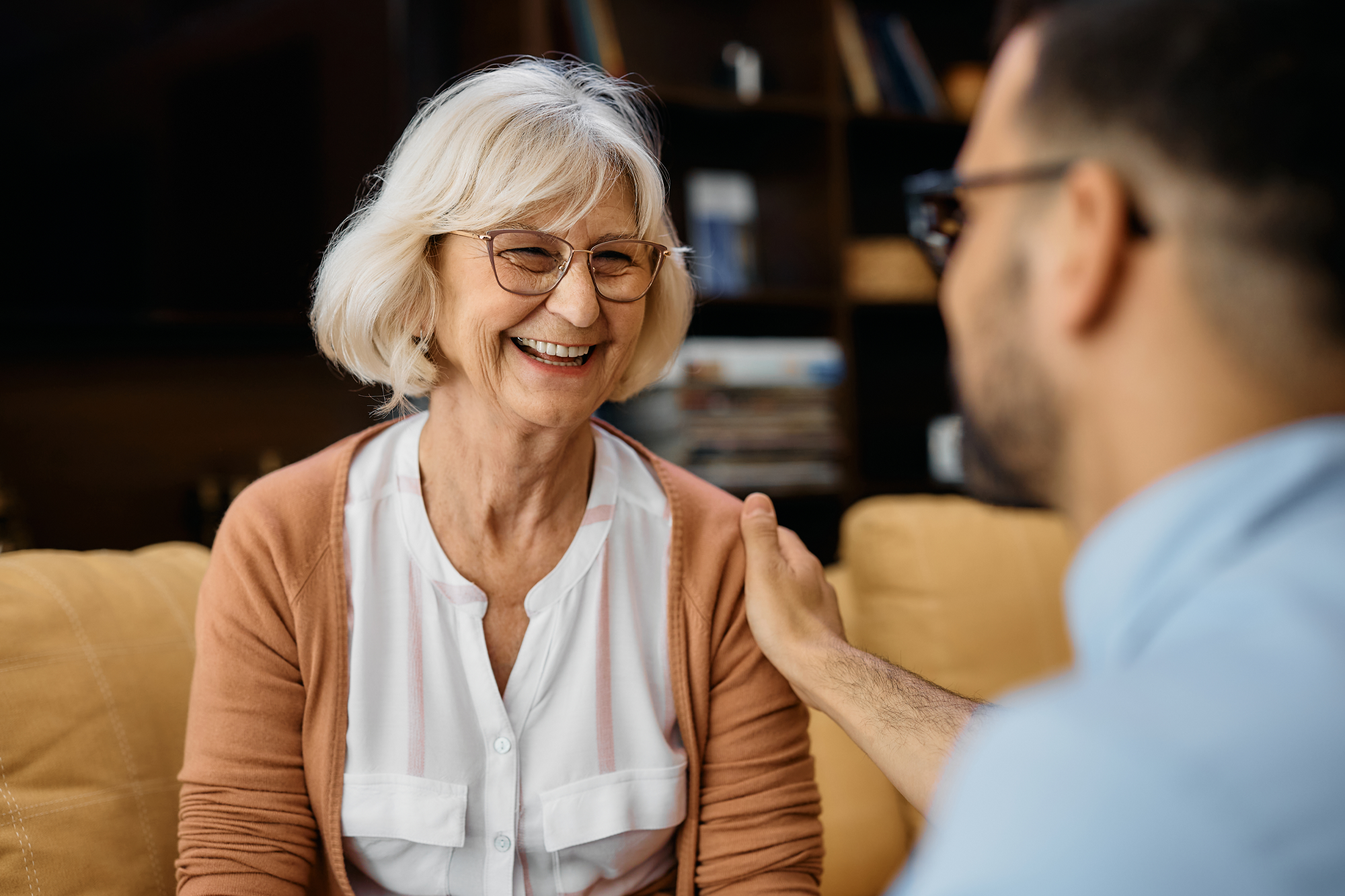 Senioren mit einem Lachen.