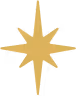 Eight-pointed gold starburst icon with symmetrical triangular rays.