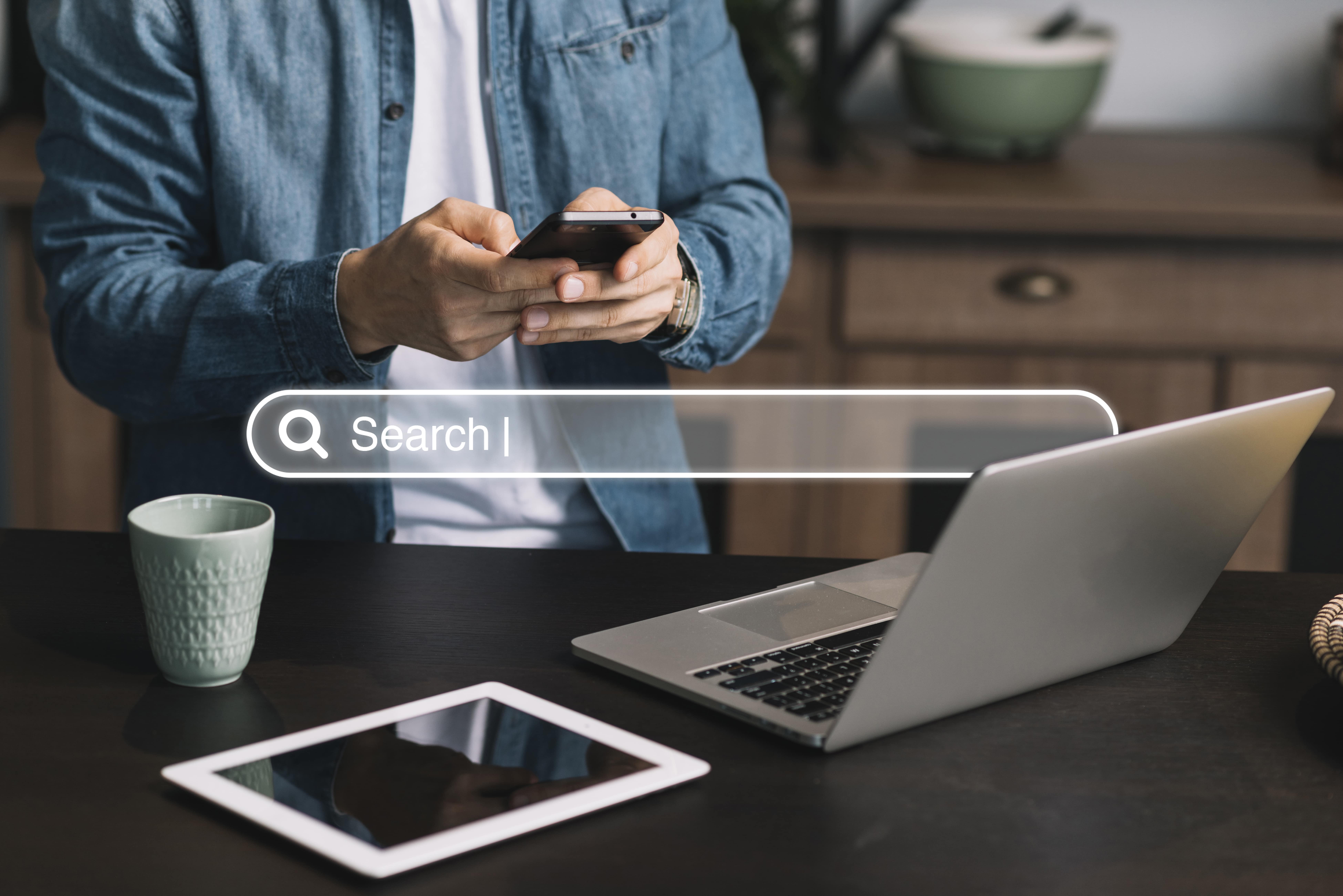 Barre de recherche illustrant le référencement naturel (SEO)