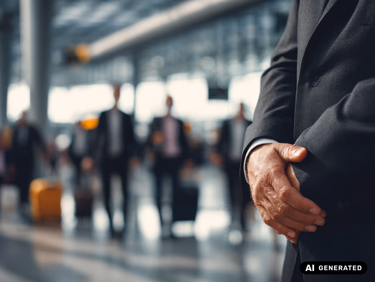 Chauffeur waiting for arrivals at the Munich airport