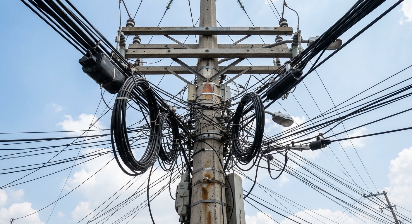 Poste y cableado eléctrico relacionados con una posible reclamación contra CFE