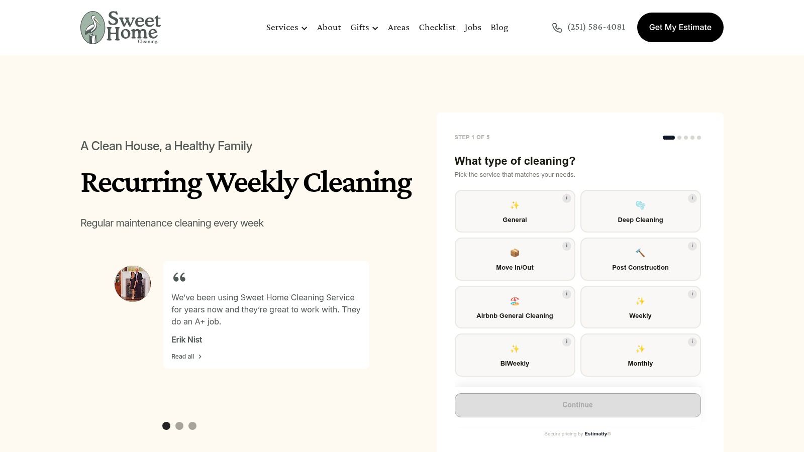 Services - Recurring Weekly Cleaning