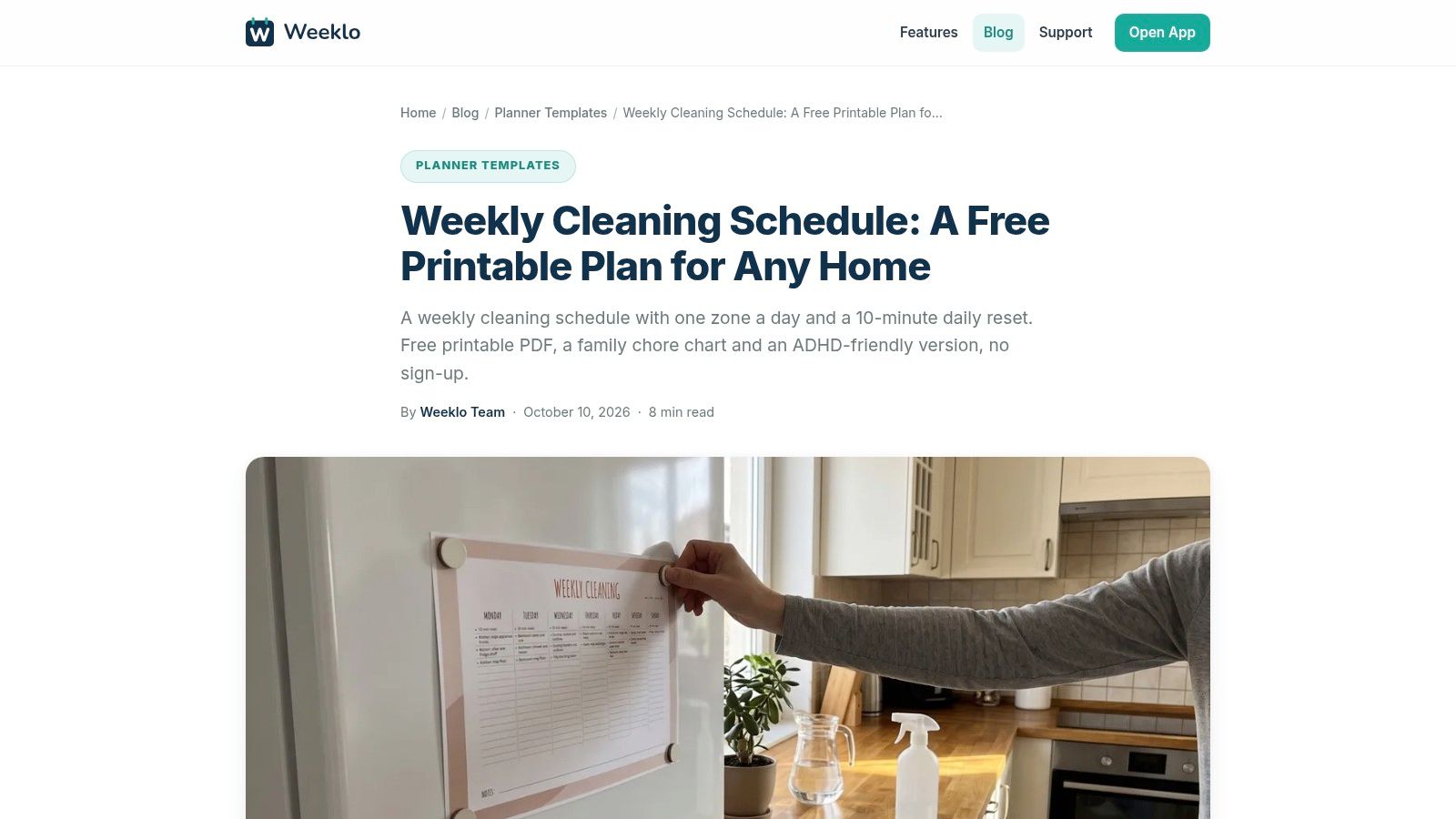 Weeklo - Weekly Schedule and Family Chore Charts