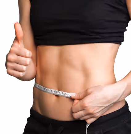 Fit toned stomach after medical weight loss success with GLP-1 injections