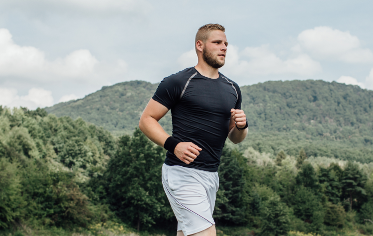 Man running as part of Clomid therapy benefits for men’s health.