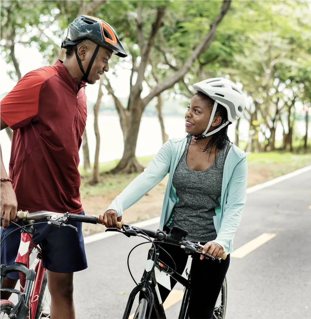 Two people resting during medical weight loss training