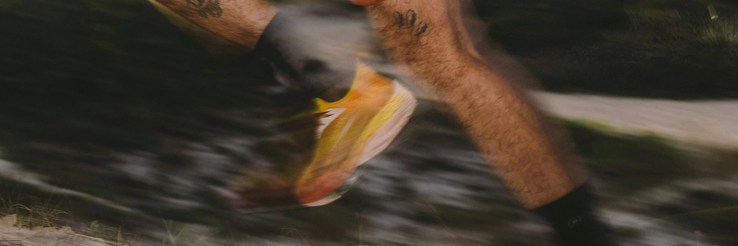 Man running in the dark