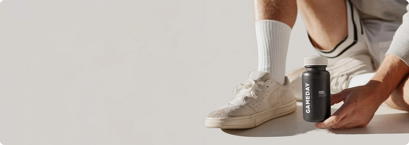 Man siting with Gameday vial