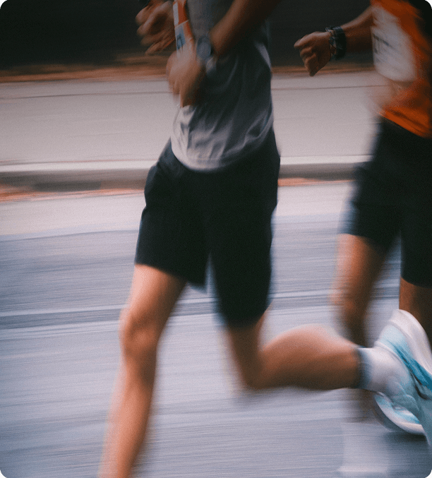 Men running
