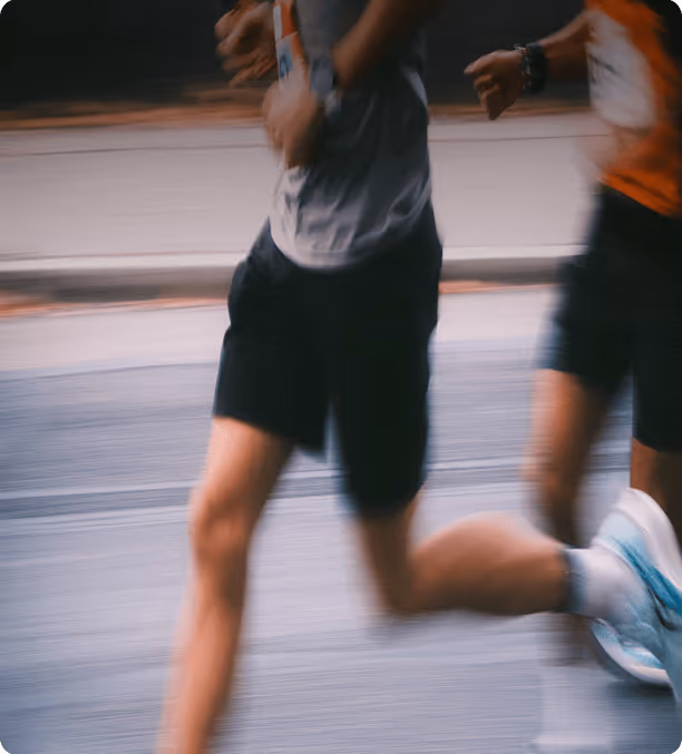 Men running