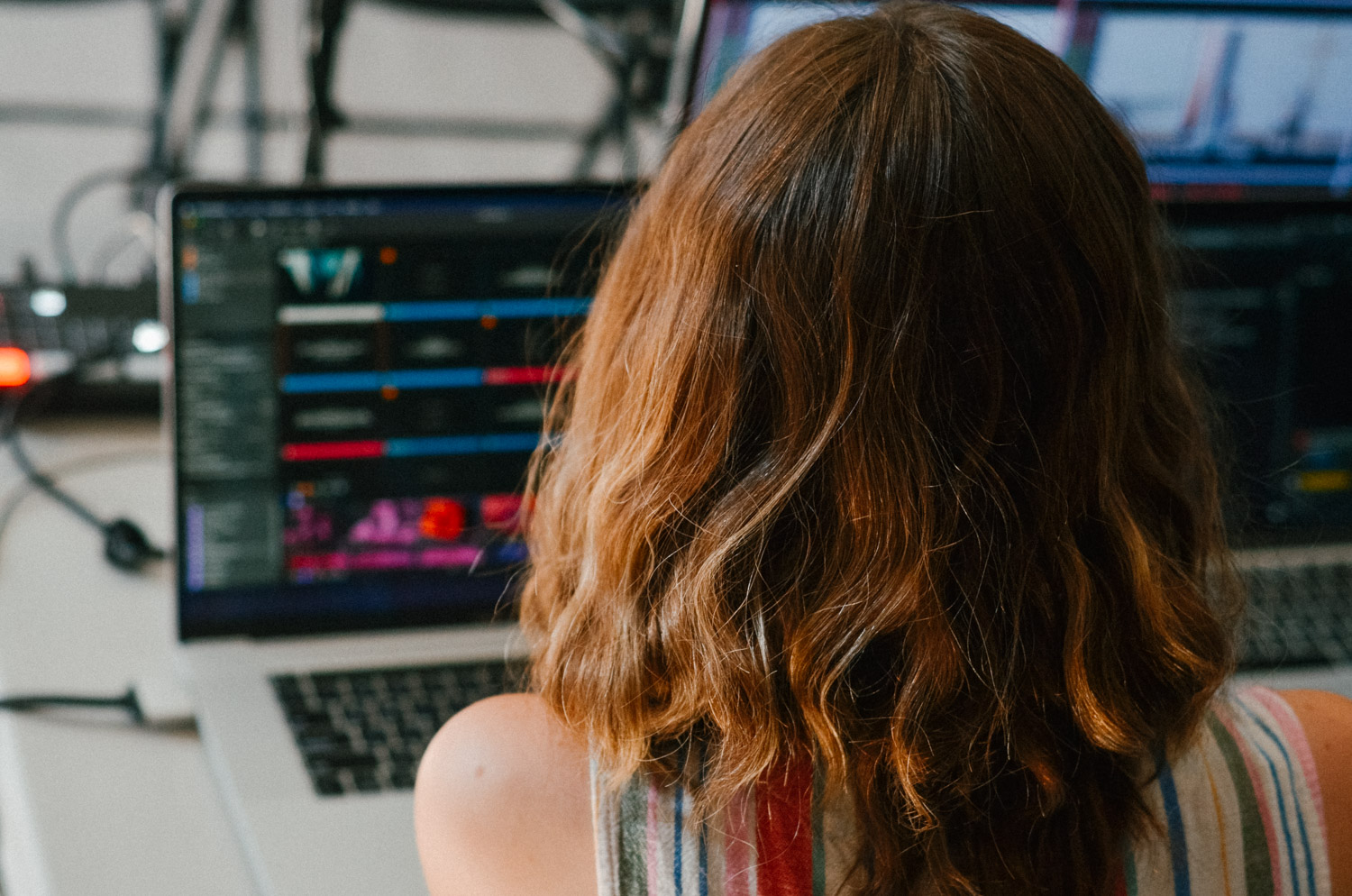 Tech team serving during Sunday service