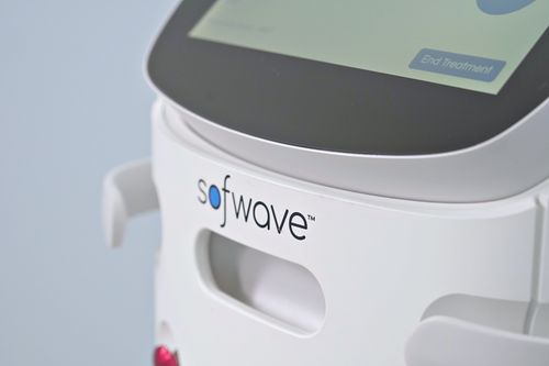 Sofwave medical aesthetic device product photography for launch campaign
