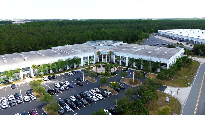 FAA-licensed aerial photography of a corporate campus in Orlando, Florida