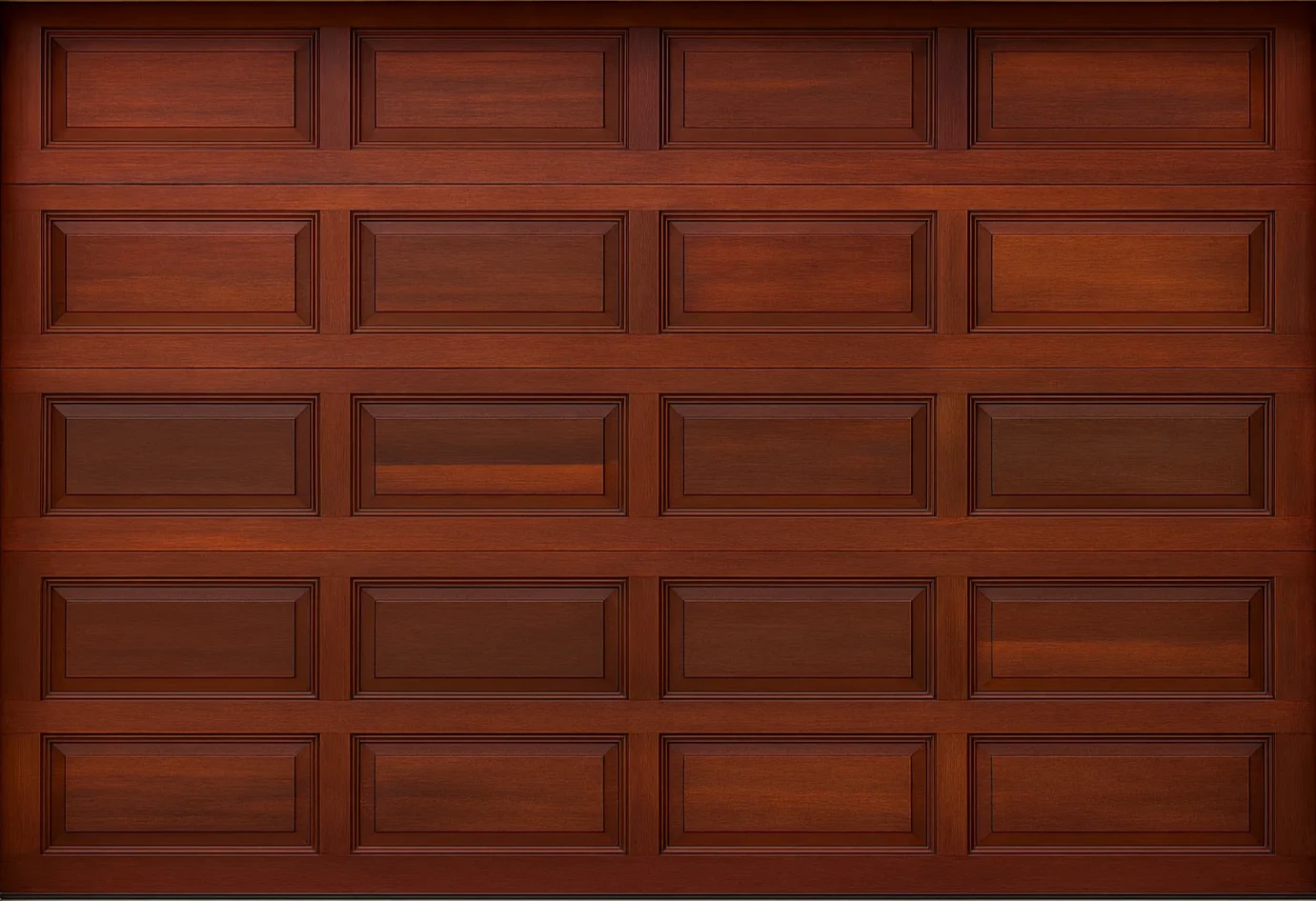 A single blocked timber garage door