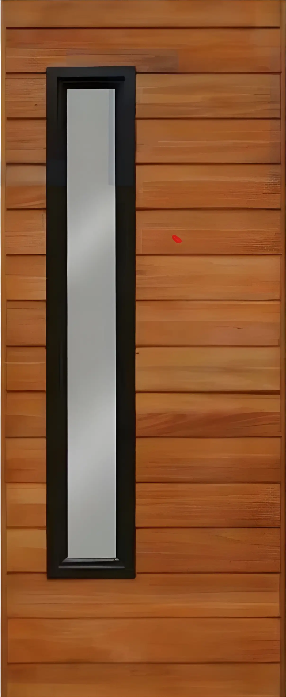 Two identical rectangular wooden panels with vertical slats framed by wider horizontal and vertical wood pieces.