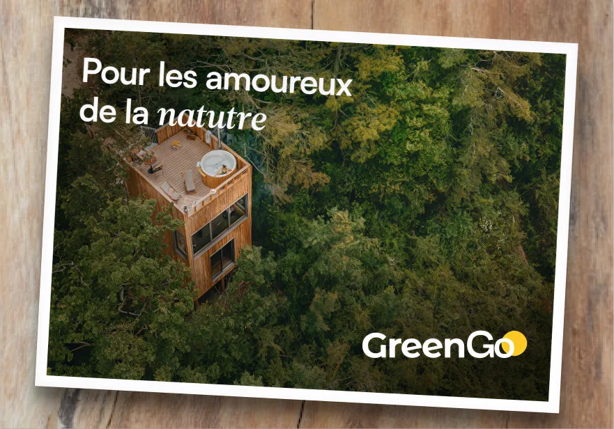 Carte GreenGo, avec écrit "Pour les amoureux de la nature".