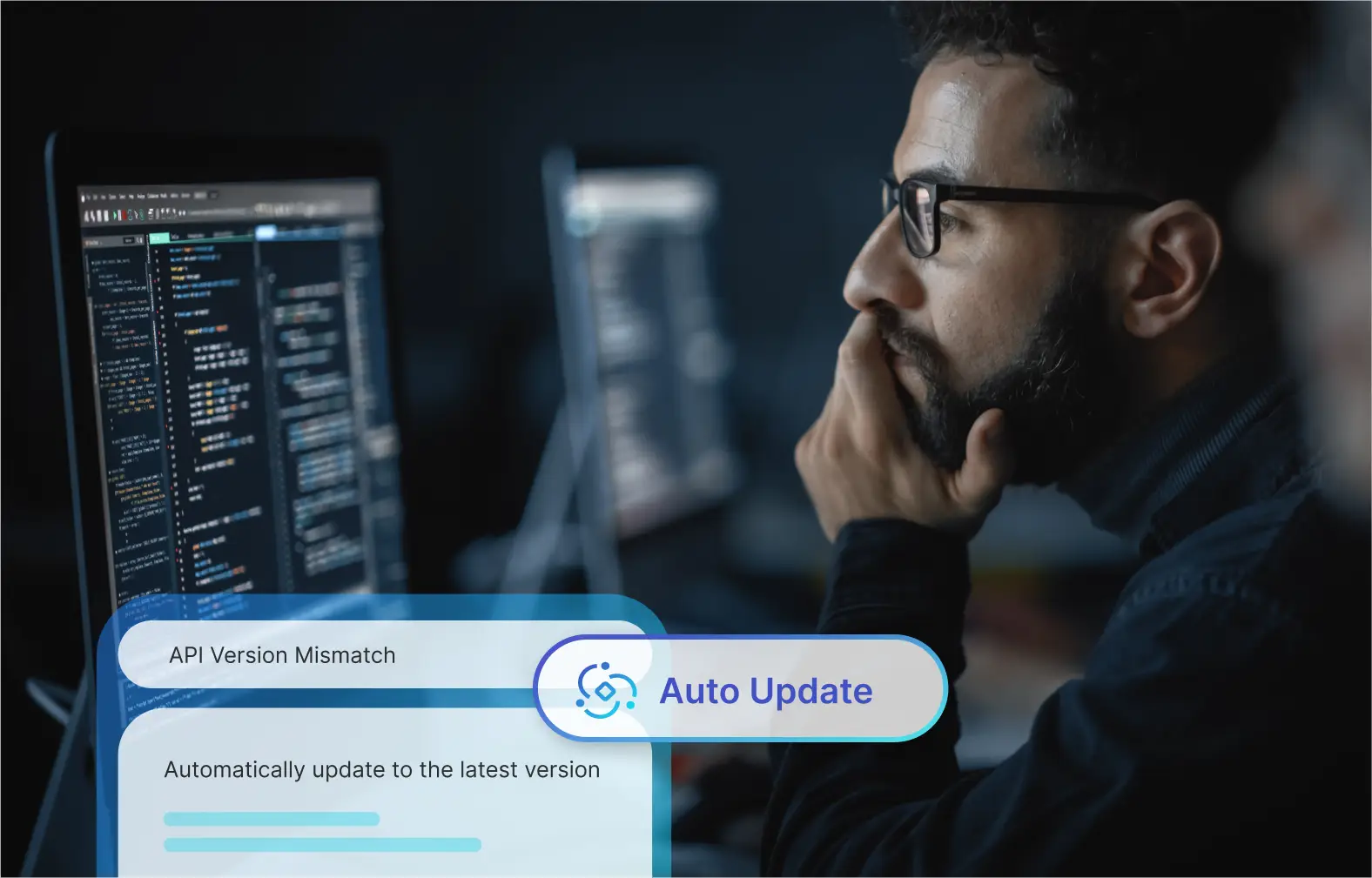 Developer concerned about API version mismatch with auto-update prompt