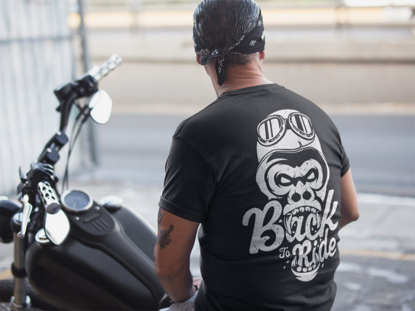Logo sur t-shirt Back To Ride