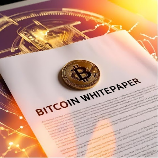 Sheet with 'bitcoin whitepaper' written