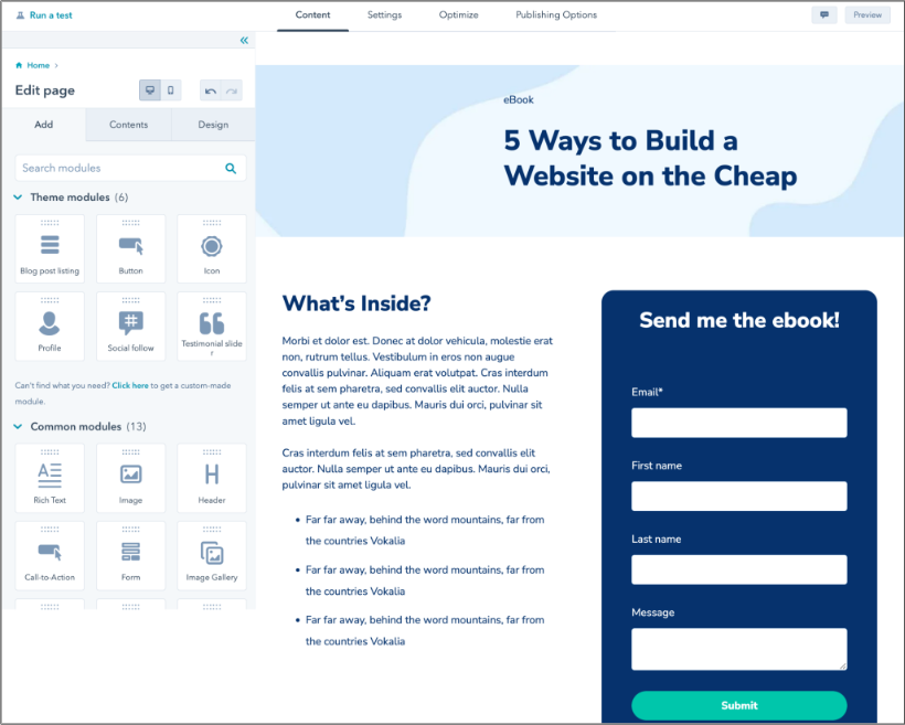 Easily Build Beautiful Landing Pages for Free | HubSpot