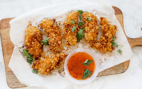 Crunchy chicken tenders recipe by leah itsines