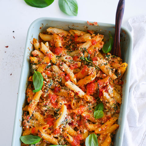 Leah Itsines Spinach and Ricotta Pasta Bake Recipe
