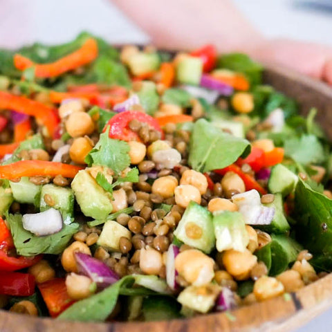 Easy Chickpea and Lentil Salad