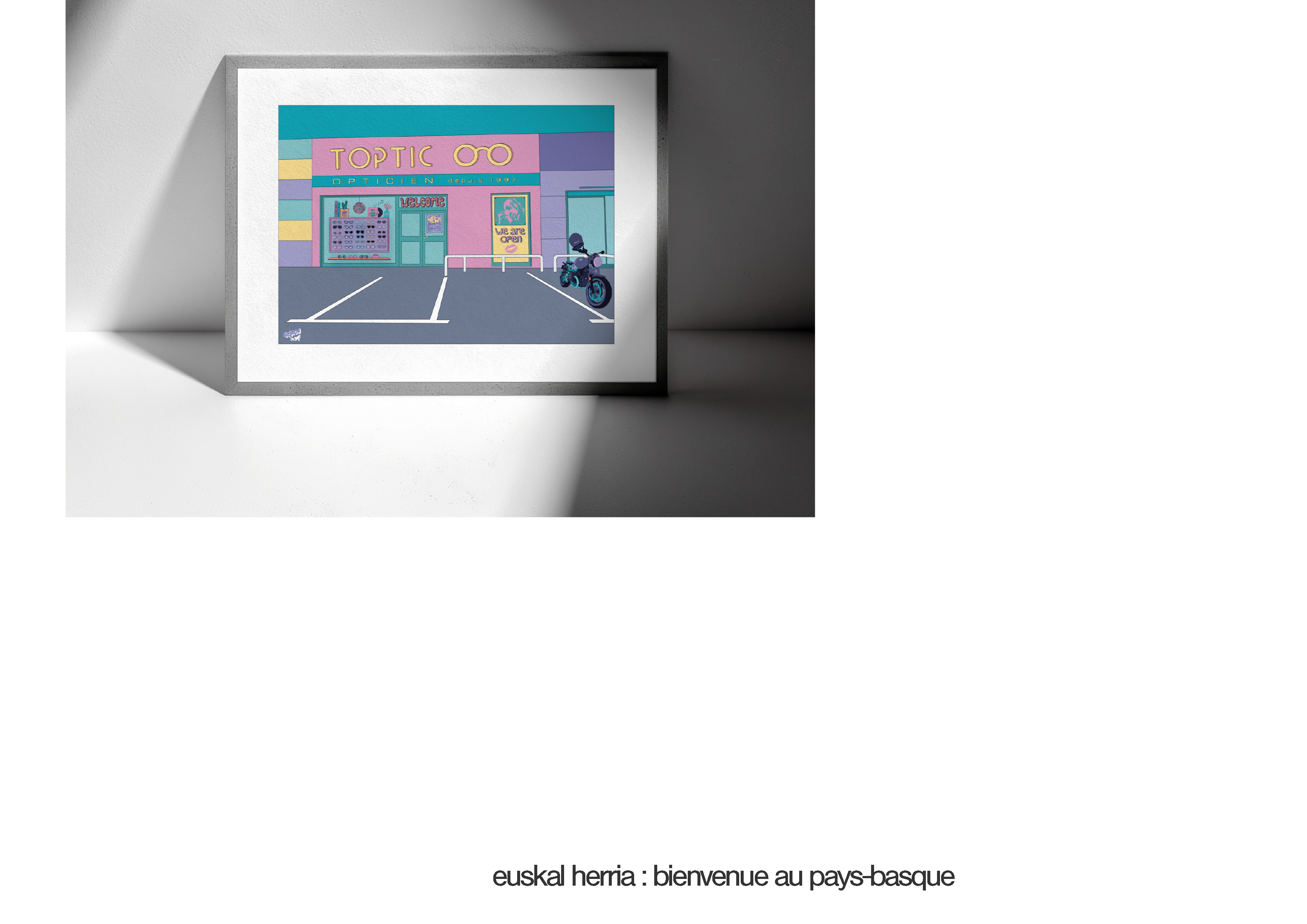 affiche, illustration d'une devanture à Marseille