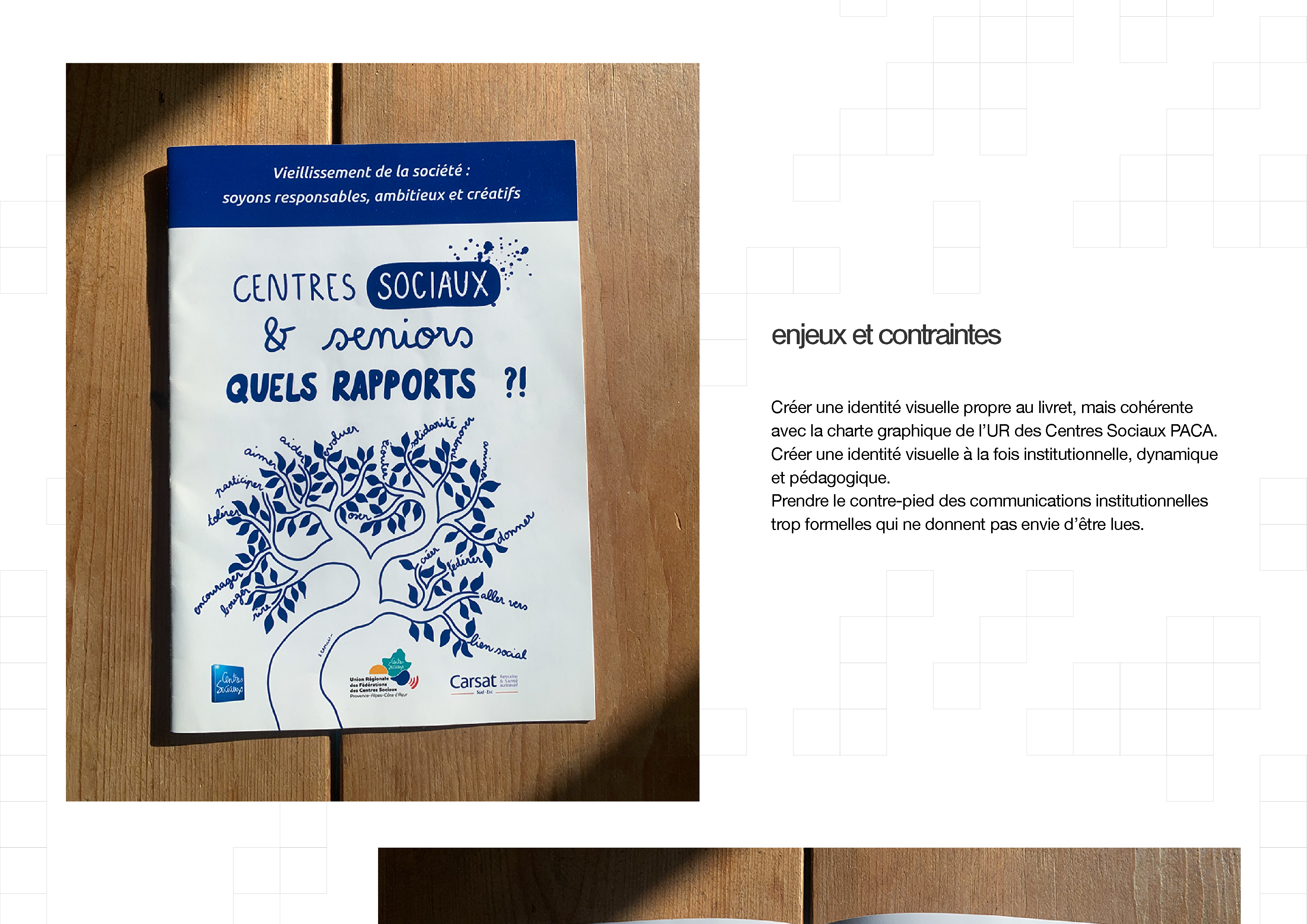 couverture de livret, identité visuelle pour les centres sociaux