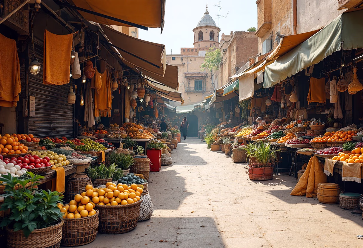 image of a cultural travel experience in a bustling market