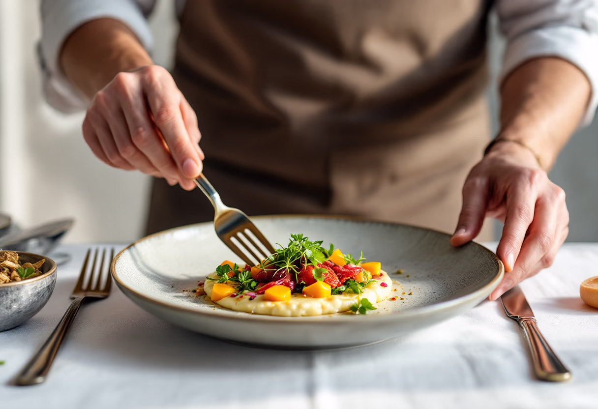 image of unique dish preparation (for a fine dining restaurant)