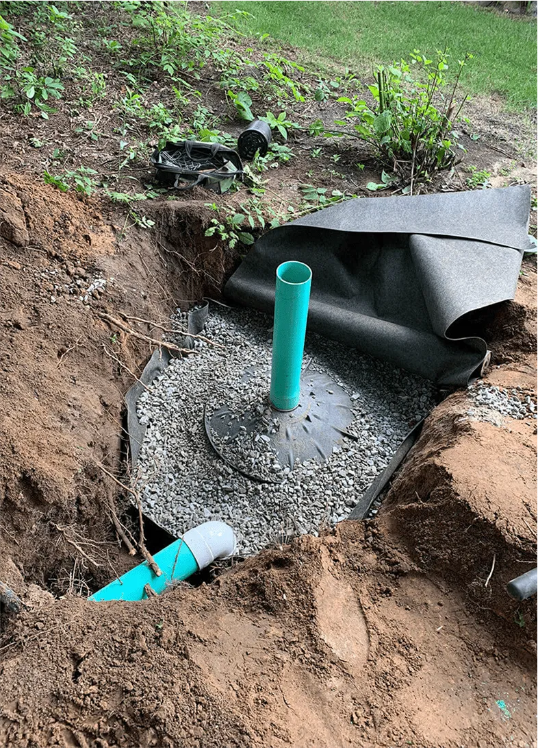 Underground drywell tanks installed for stormwater retention