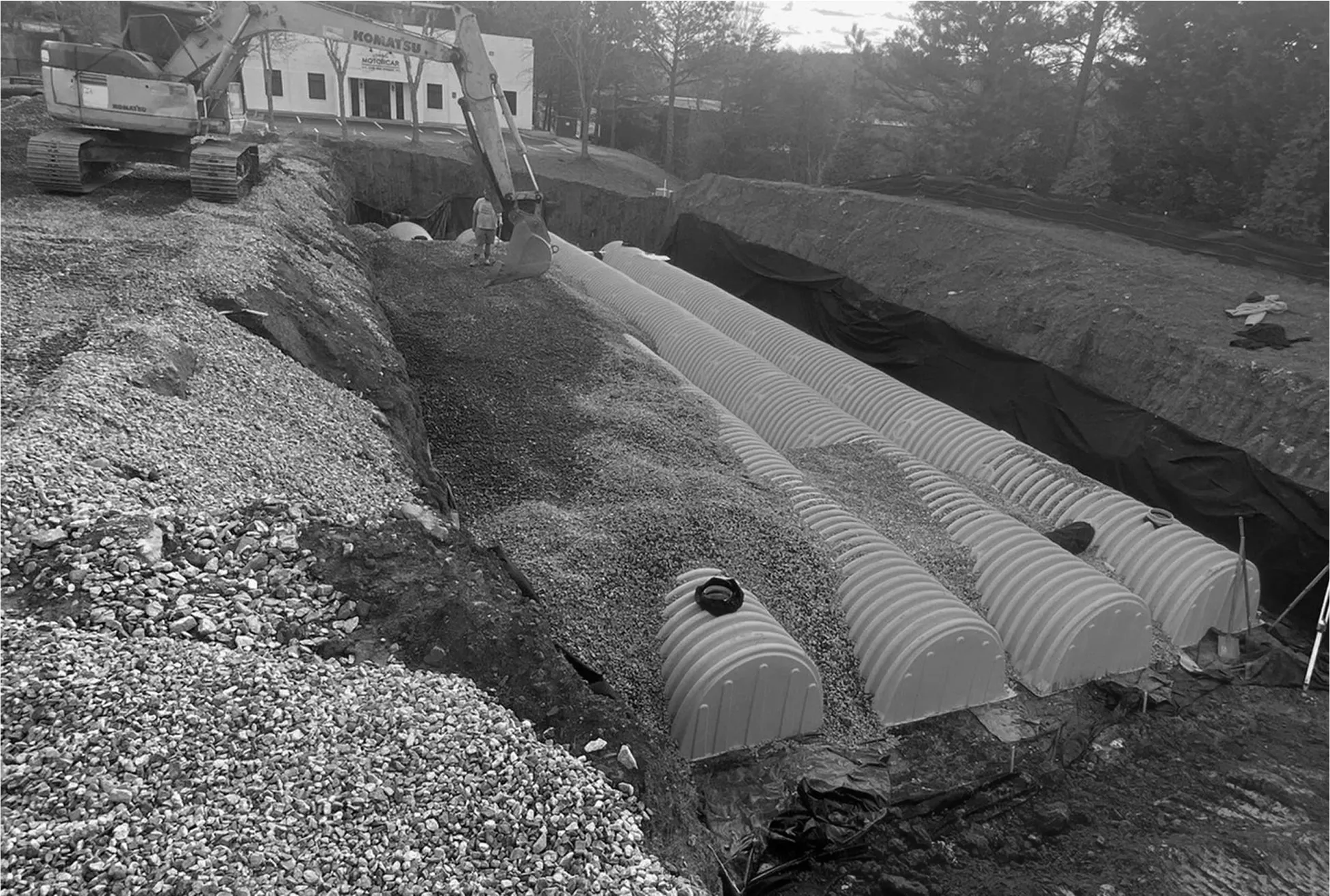 Excavation work for large-scale drainage system