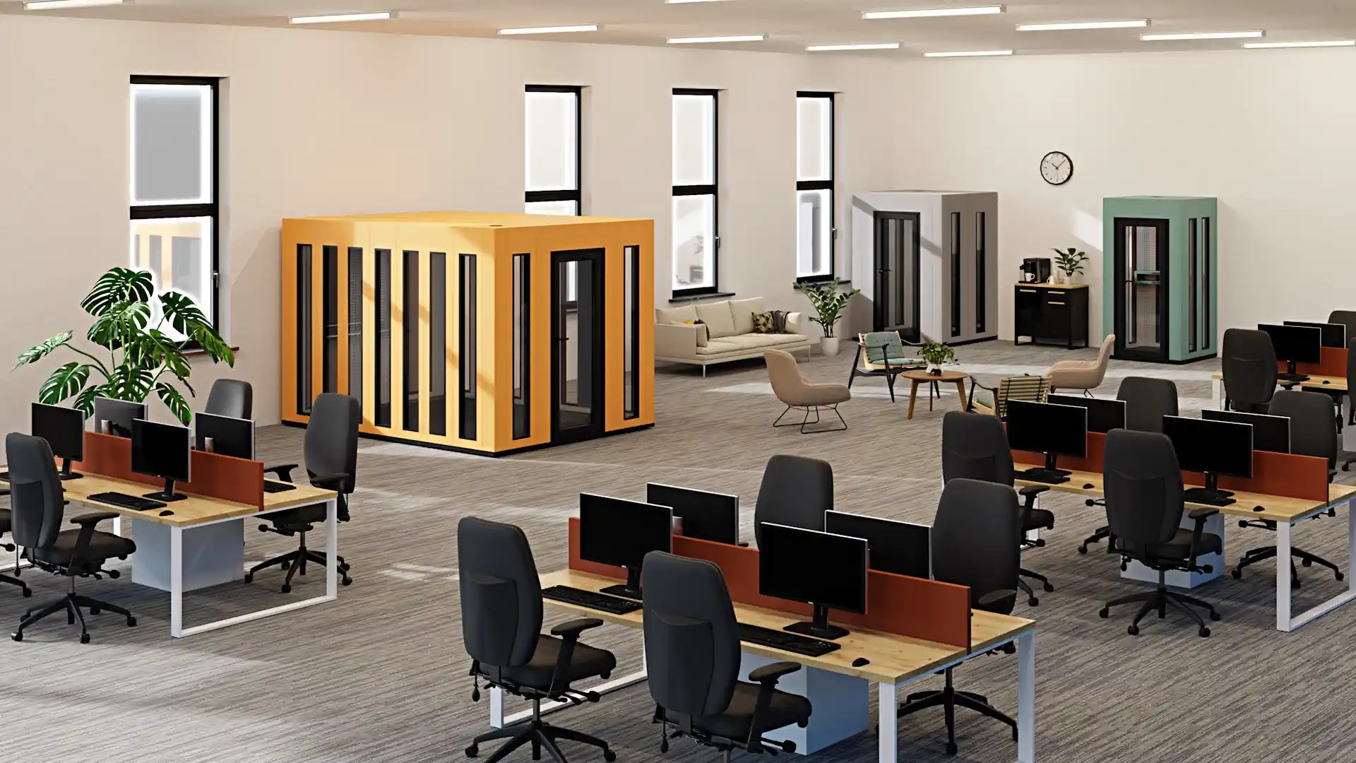 Soundproof office booth